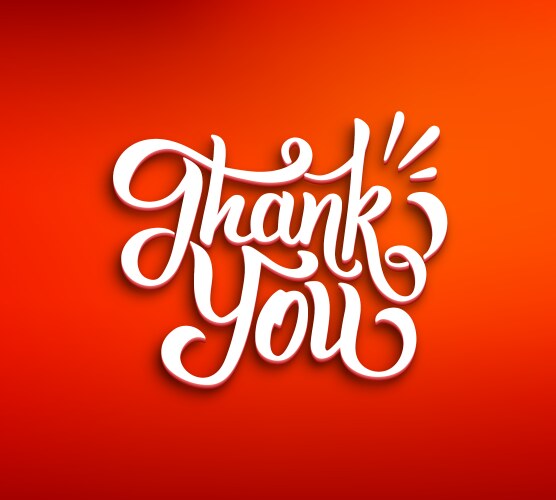 Thank You Red Lettering Vector Image