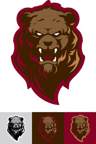 Angry grizzly bear sport logo template Vector Image
