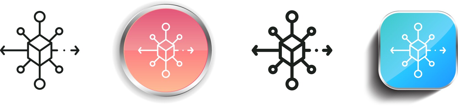 Decentralized icon thin linear regular and button vektorbild