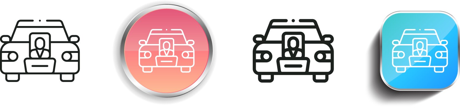 Hearse icon thin linear regular and button style vector image