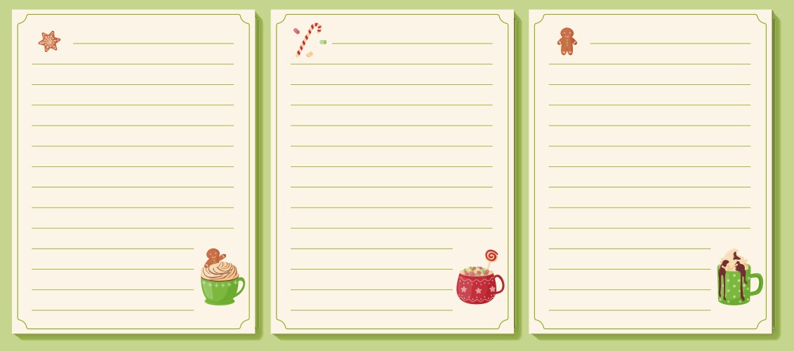 Set of lists cookbook template list vector image