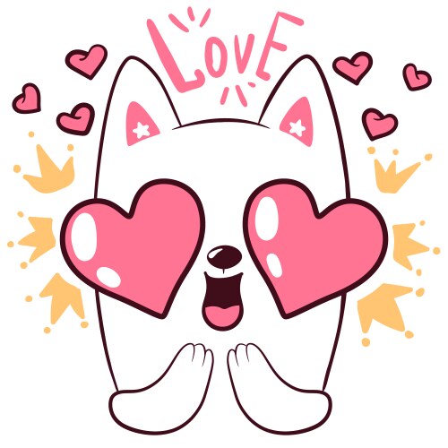 Adorable Little Princess Cat Vector Image