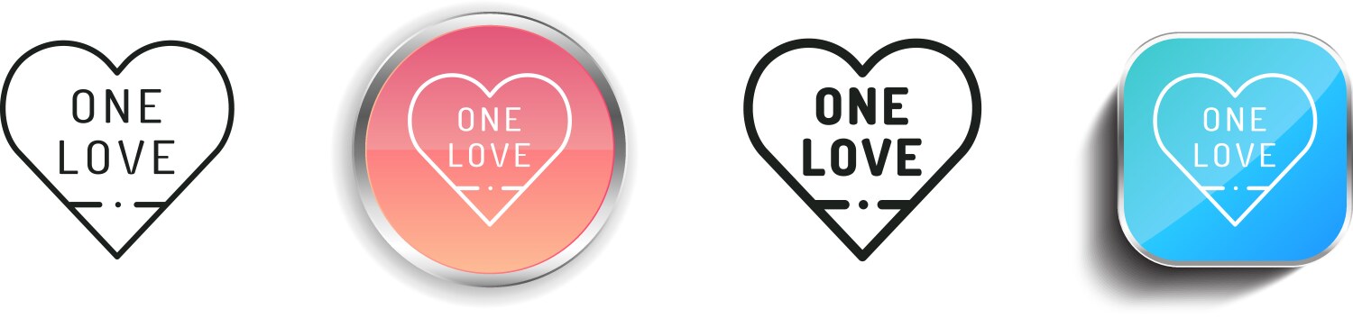 Heart icon thin linear regular and button style vector image