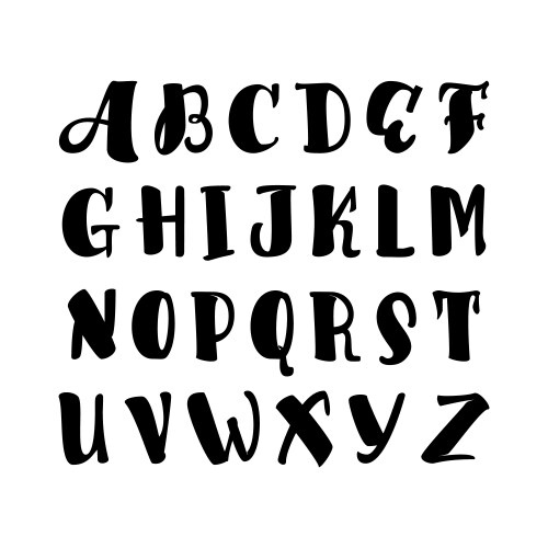 alphabet calligraphic font unique custom vector