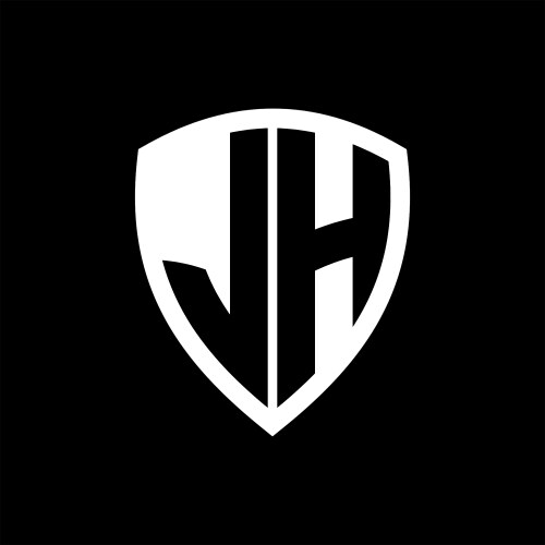 Jc letter bold monogram with shield shape Vector Image