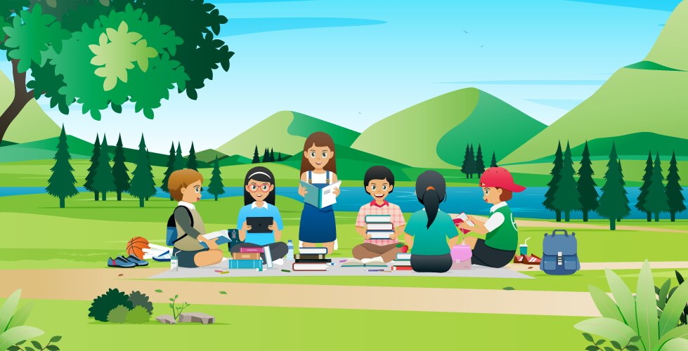 Student meeting vector image