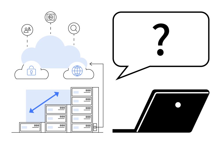 Cloud computing and data storage with question vector image