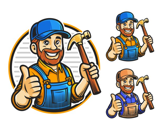 Mascot design of a handyman cartoon character vector image