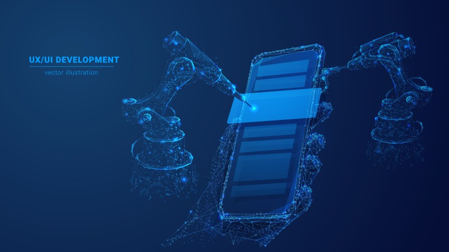Digital UI/UX Development - Robotic Interface vector image