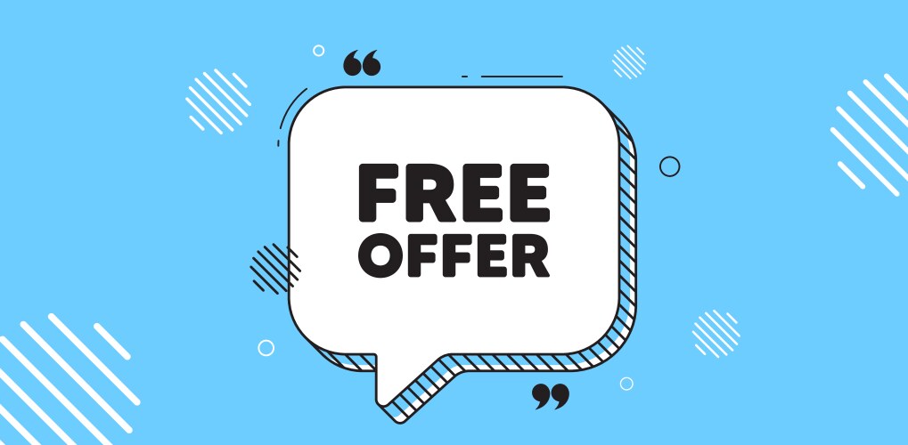 Free tag special offer sign birthday speech Vector Image