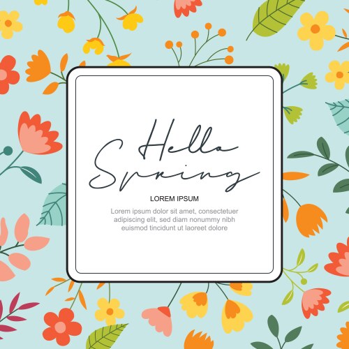 hello spring banner background template vector