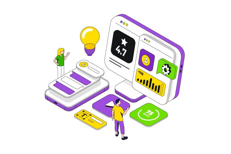 modern isometric design - ui vector image