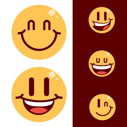 Set of smile emoticons vector image