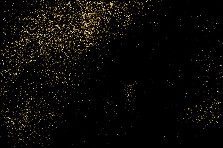 Gold glitter particles black background christmas Vector Image