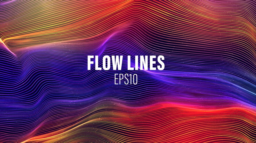 Flow lines array wave color vector image