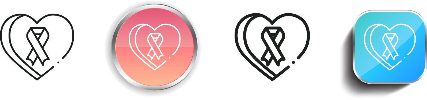 Heart icon thin linear regular and button style vektorbild