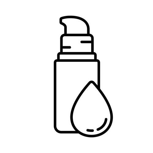 Concealer with beauty blender icon linear logo Vector Image