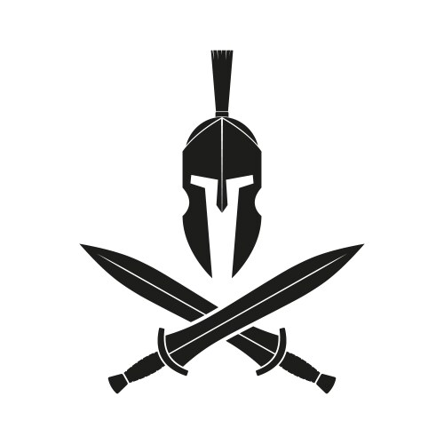 Spartan helmet with two Vector Image