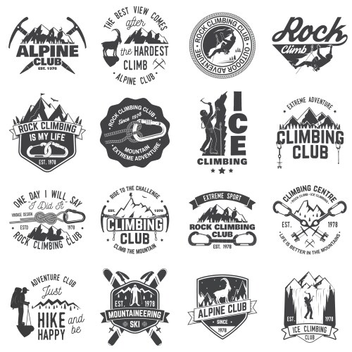Alpine Climbing Club Badges Vector Image