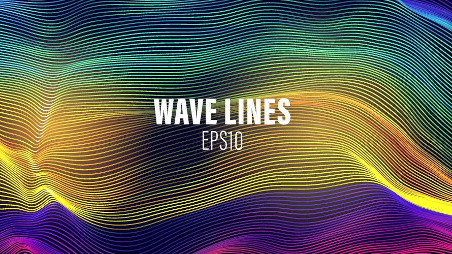 Wave lines flow array color vector image