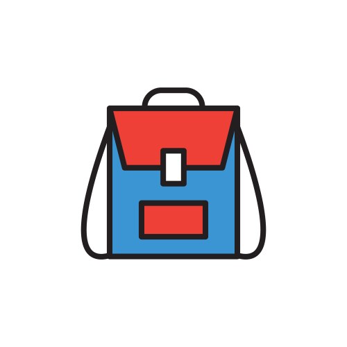 backpack icon on white background vector image