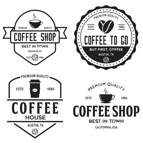 Coffee Shop Logotype Collection Vector Image