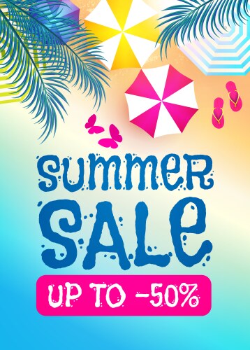 summer sale background warm sea sunny beach vector image