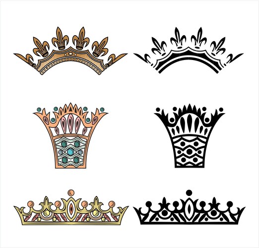 Collection crown Vector Image
