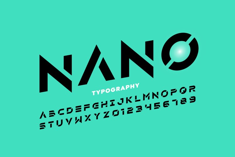 Technology Rounded Font Digital alphabet font from wire technology style Vector Image