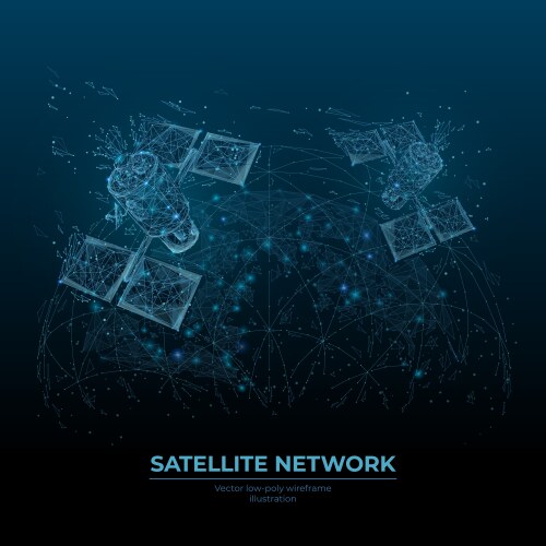 Digital satellites and earth vector image