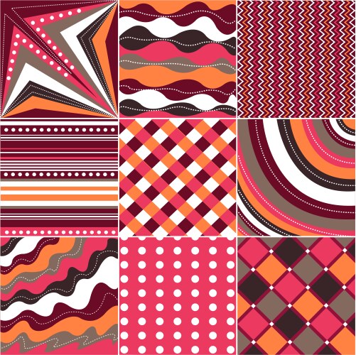 Patterns with fabric texture Royalty Free Vector Image