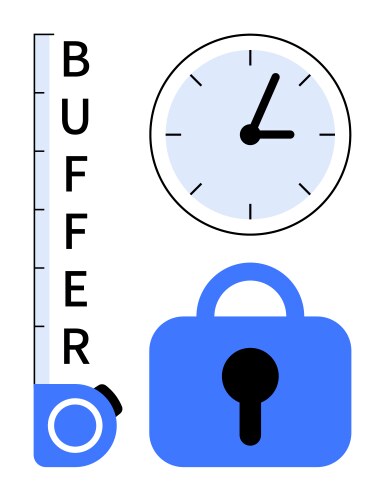 Buffer management and security concept with timer vector image