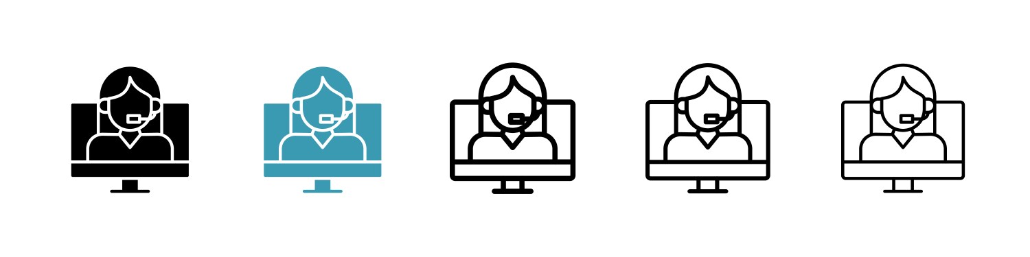 Tech support icon set on white background Vector Image