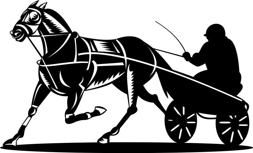 Harness Racing Sulky Vector Image