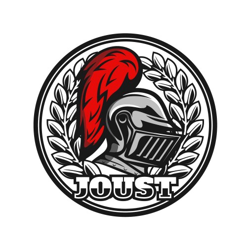Medieval knight heraldic icon for warriors joust Vector Image