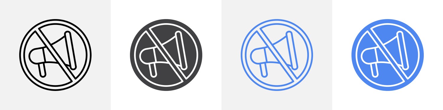 No loudspeaker icon set use for web ui or app vector image