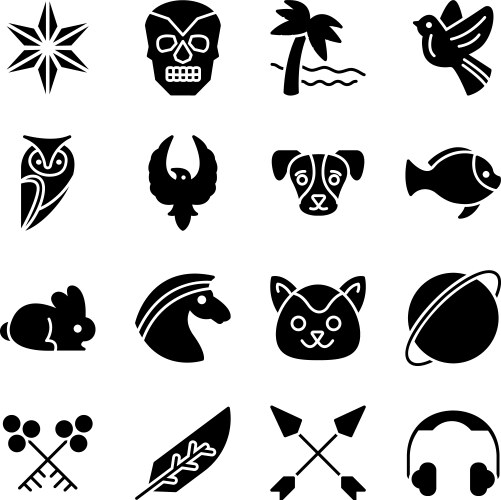 Tattoo art solid icons Vector Image