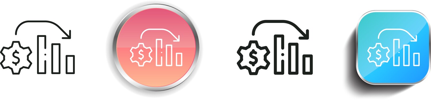 Deficit icon thin linear regular and button style vector image