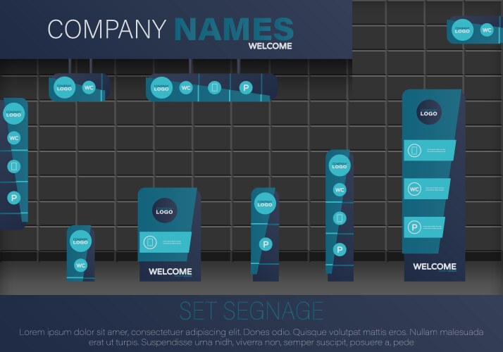 Set signage Royalty Free Vector Image - VectorStock