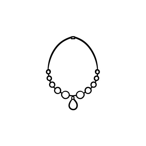 Necklace with gem hand drawn sketch icon Vector Image