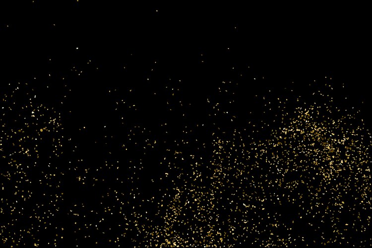 Gold glitter particles black background christmas Vector Image