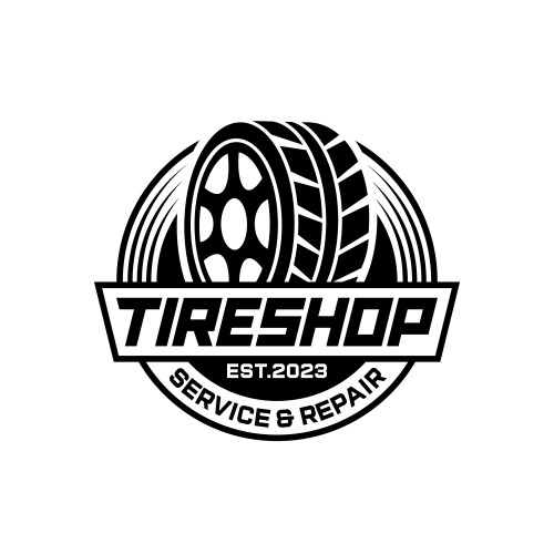 tires logo design template silhouette wheel vector