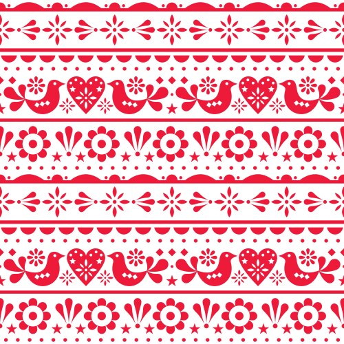 Scandinavian seamless folk art hand drawn pattern Vector Image