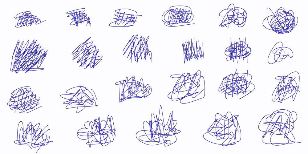 Blue Scribble Pen Strokes Vector Image