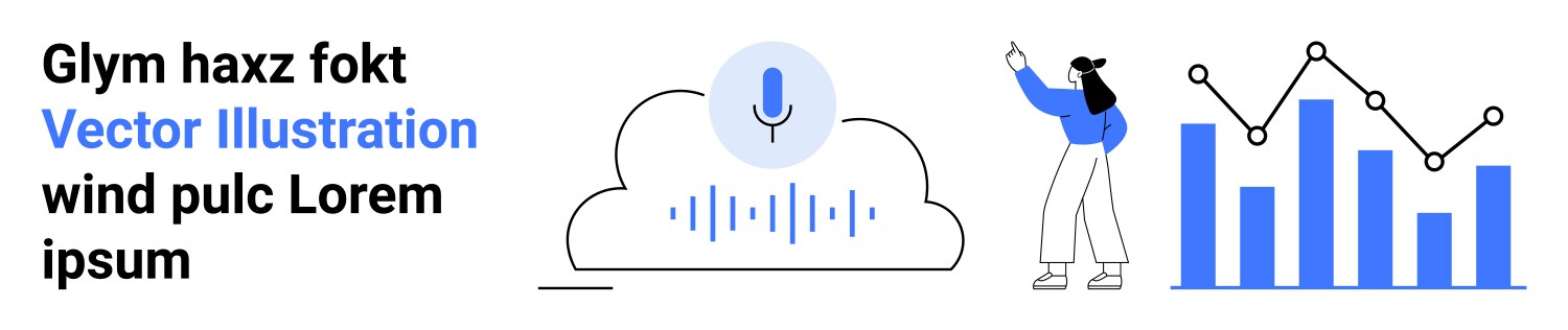 Data visualization with analytics graph and audio vector image