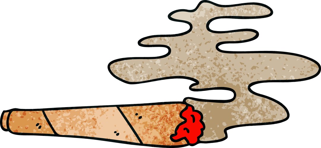 Quirky hand drawn cartoon lit joint Vector Image