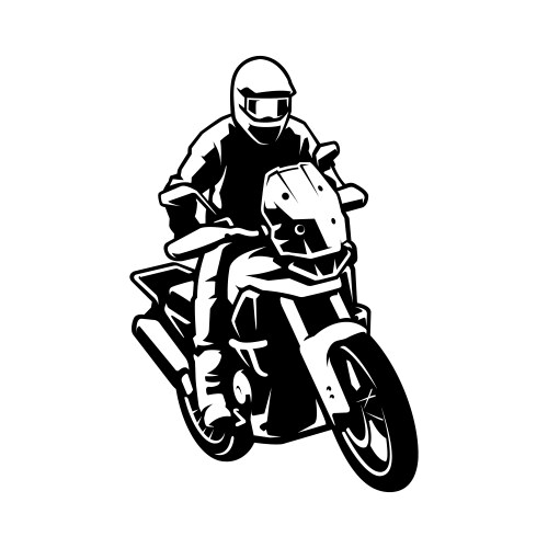 Cartoon dog riding motorcycle engraving Royalty Free Vector