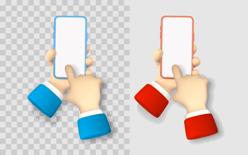Mobile app interface with hand holding smartphone Vector Image
