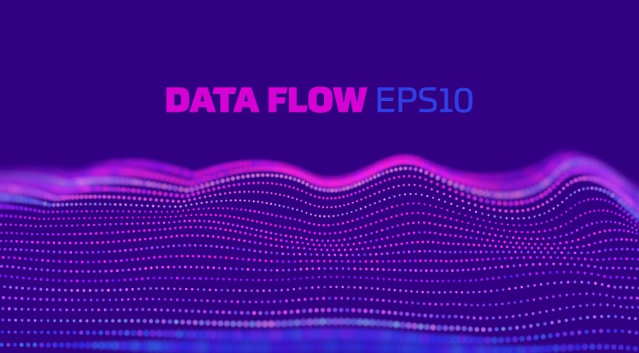 Wave abstract data flow mesh particle vector image