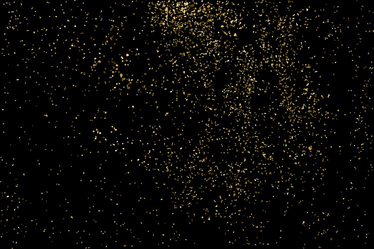 Gold glitter particles black background christmas Vector Image